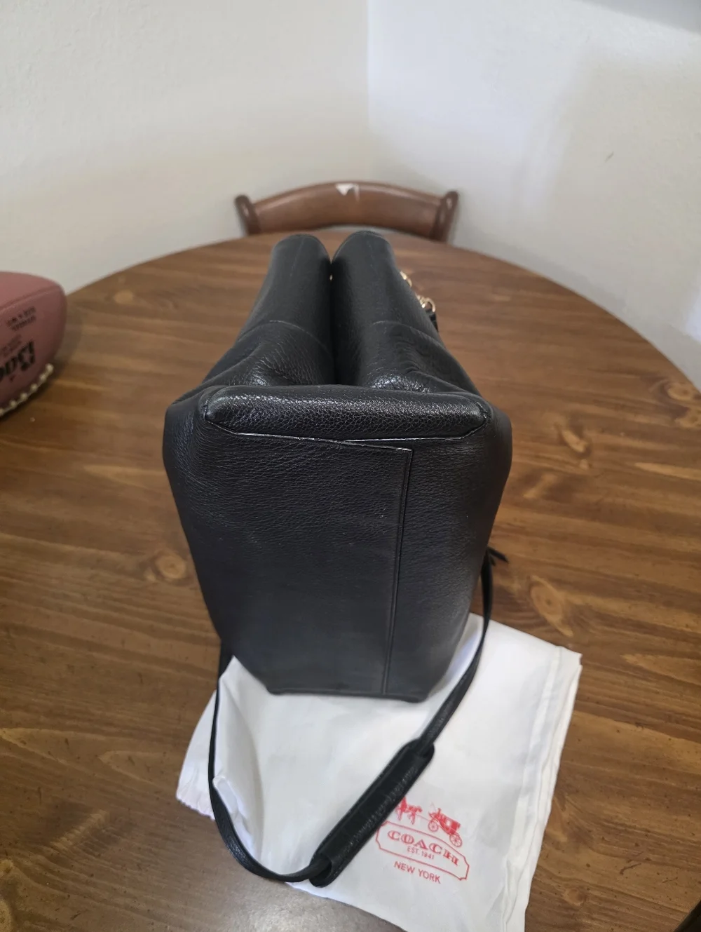 Coach  Burrough Bag  Black Pebbled Leather Satchel with Gold Hardware - Picture 6 of 13